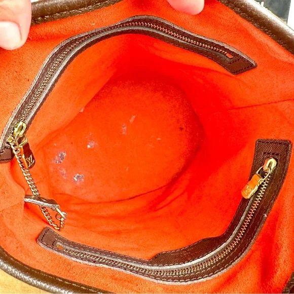 Louis Vuitton Marais Bucket Bag PM Damier Ebene & pouch crossbody wristlet NICE! - Picture 10 of 16